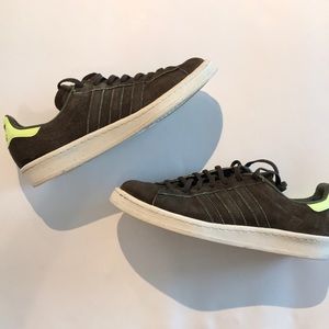 Adidas olive/ neon green sneakers